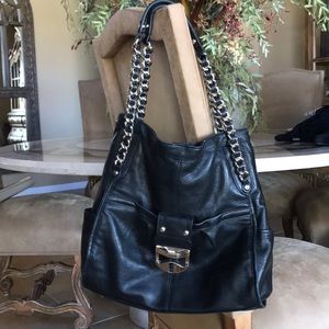 Makowsky Black Leather Handbag